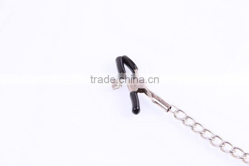 Heathful Lesbian sex toys Stainless Steel Metal Massage, gay labia clip and long nipple clamps