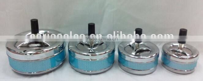 Assorted Color Spinning Push Down Metal Cigarette Ashtrays