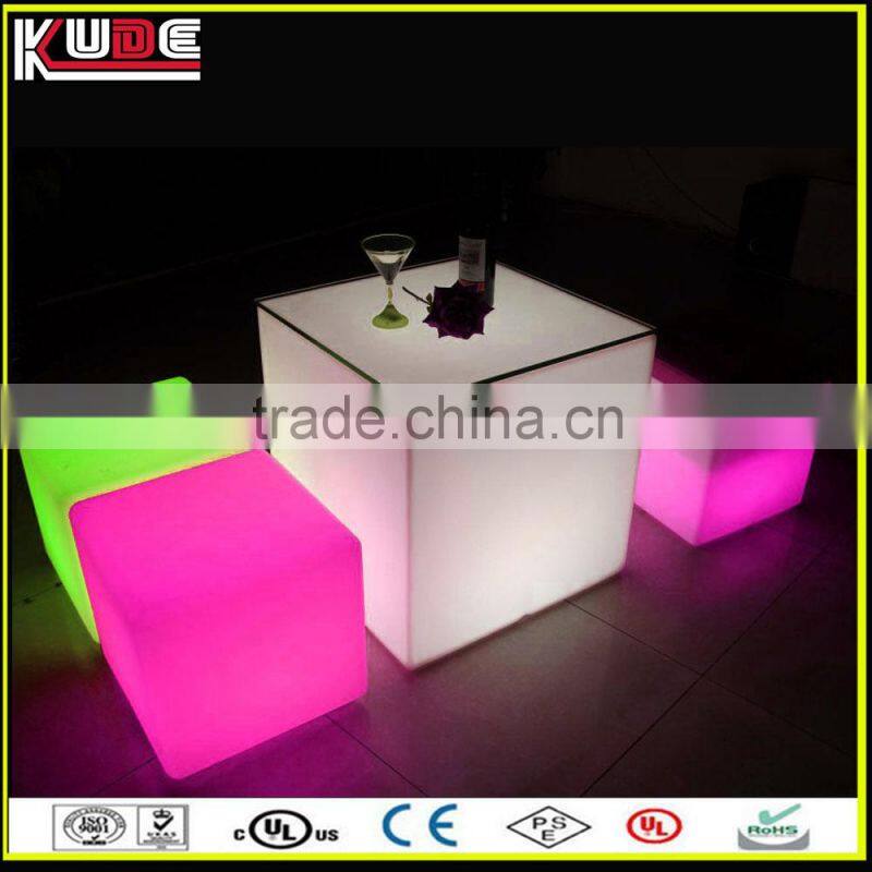 New Stylish Glowing Furniture LED Cube Table and Cube Stool For Night Club and Bar