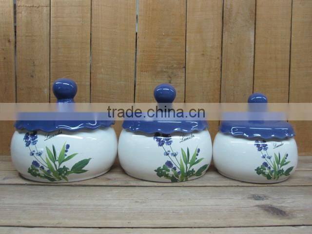 New lavender design ceramic butter dishes