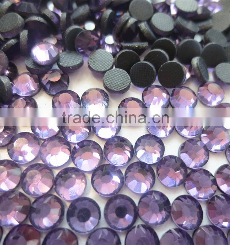 Wholesale manufacture strong glue tanzanite color iron on glue hot fix stone for Europe market customer