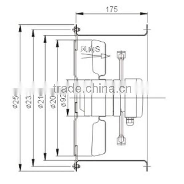 YWF2D-200mm Long tube type external rotor Axial fan