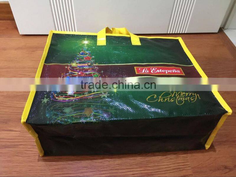 zipper bag with flag design shopping bag