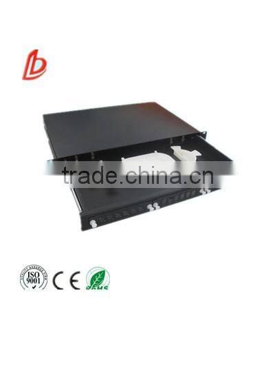 hot sale 12 ports 1U 19"sliding Wall-mount drawer type fiber optic patch panel for optical fiber PLC Splitter