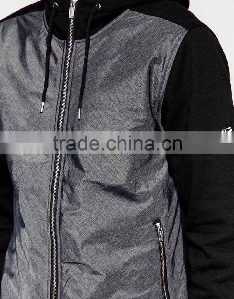 Daijun full zip with zipper on the pocket men cheap custom tone good quality 100% cotton oversized hoodie