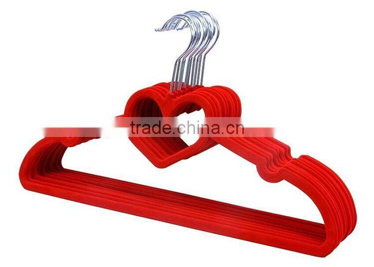 Non Slip Flocked Velvet Heart Coat Clothes Garment Hangers