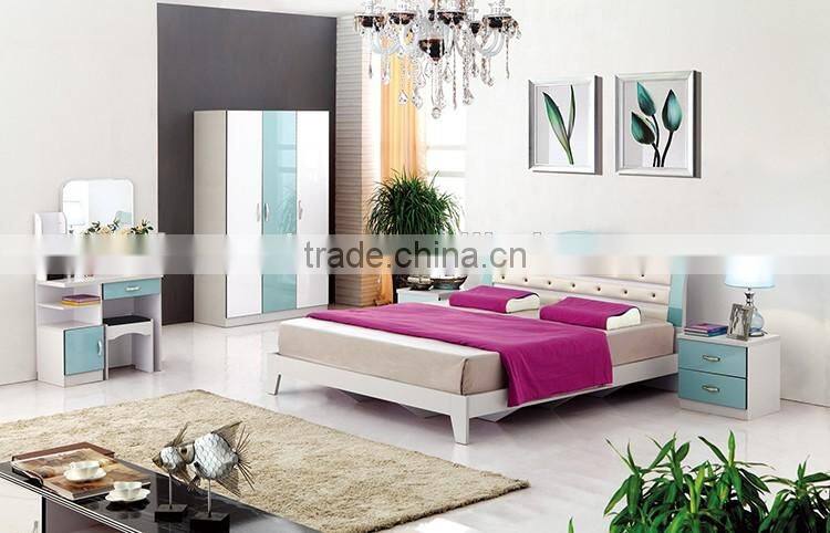 hotsale home goods modern high gloss uv panel bedroom furniture set