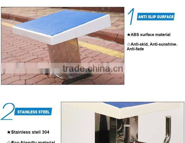 Swimming pool equipment starting block and starting block for swimming pool