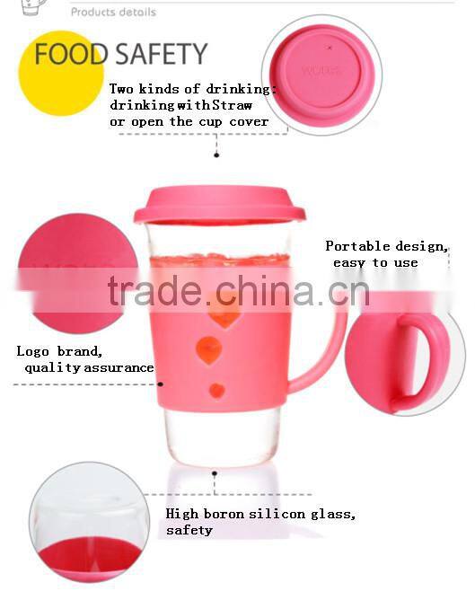 Free samples!clear drinking unbreakable glass cup glass cup with harnesses,glass cup