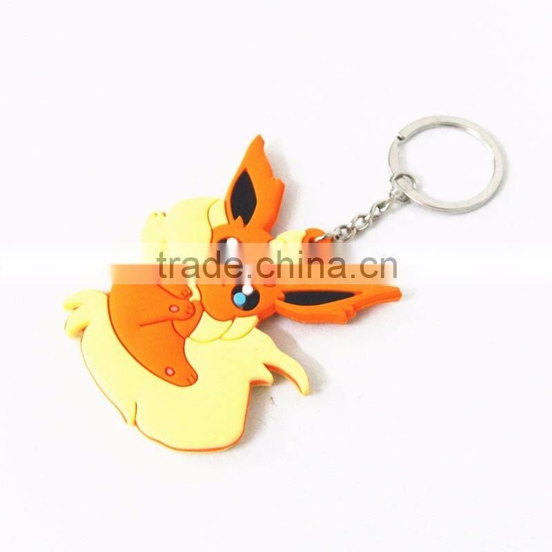 Cartoon Shaped Customized Wholesale Soft PVC 2d Keychain