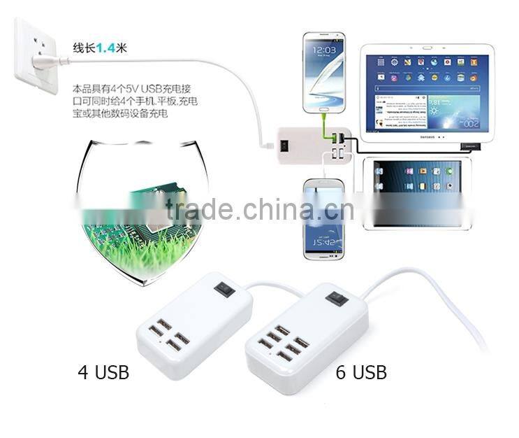 Wholesale China 4 USB Wall Charger 4-Port USB HUB Tranvel Charger