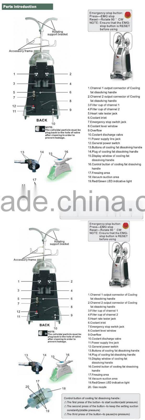 Chinese supplier wholesales 4 handles cryolipolysis machine