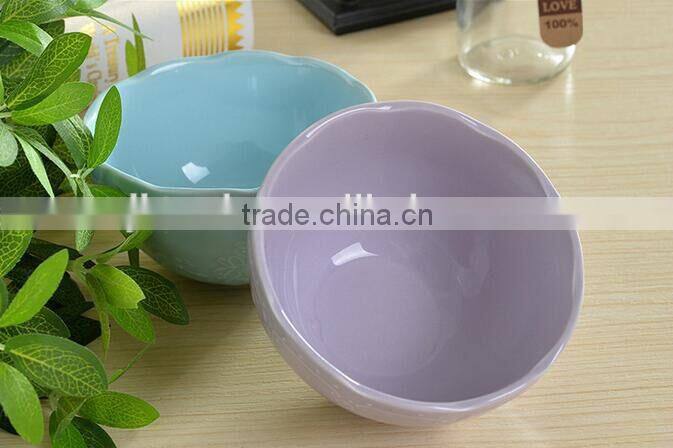 Wholesale Europe style Embossed ceramic bowl porcelain bowl