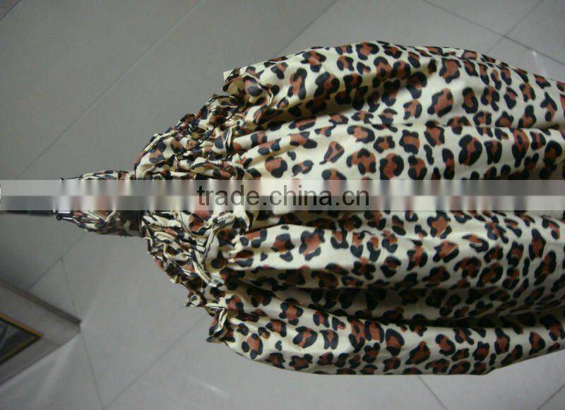 long curved handle fashion dome leopard pretty lady Umbrella