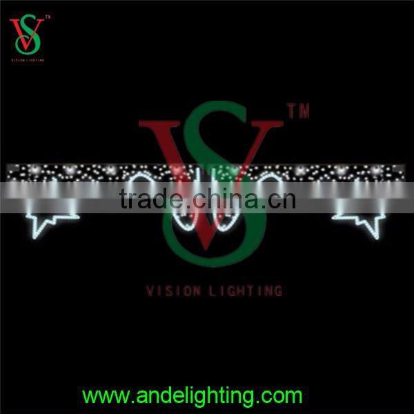 2D Hot selling outdoor cross street christmas decoration rope light