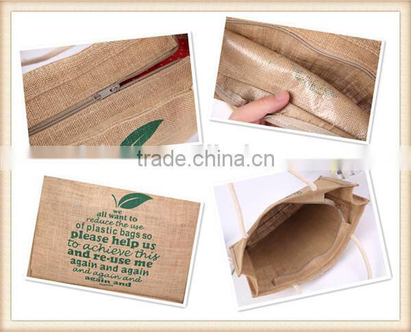 wholesale cheap printed jute bag , jute shopping bag , jute wine bag