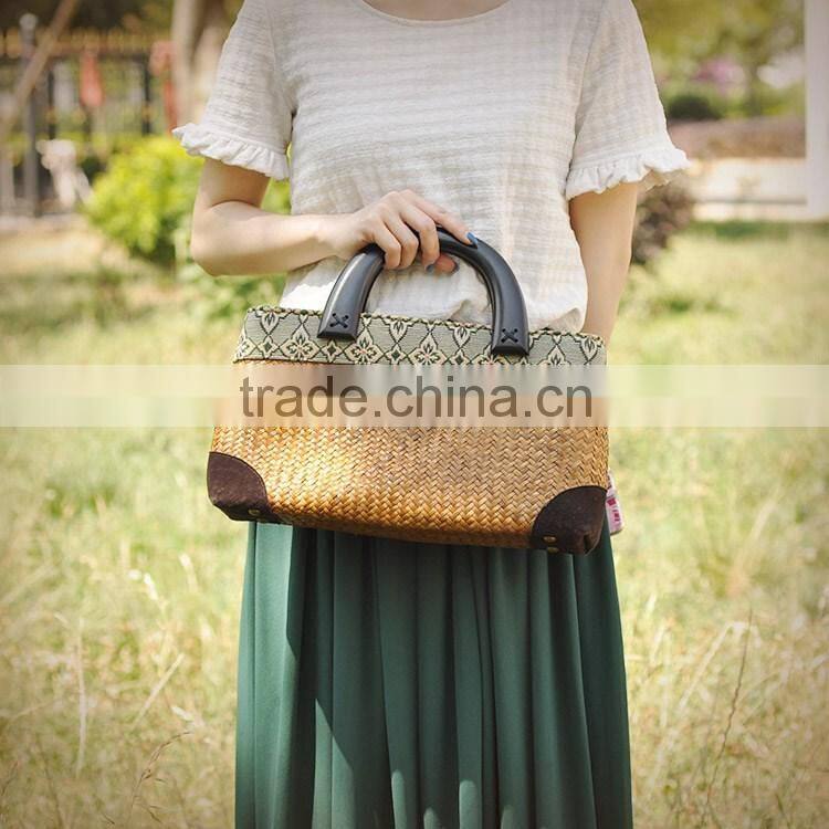 High quality straw bags beach handmade tote bags thailand straw bag summer beach bags