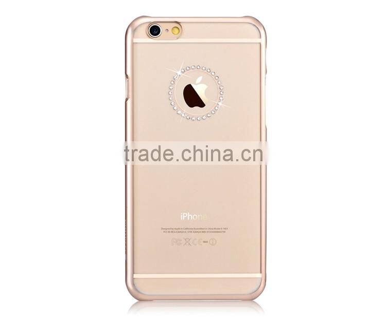 Electroplating PC Hard Case Crystal Jewelry Hard Back Screen Cover for iPhone 6/6s Plus