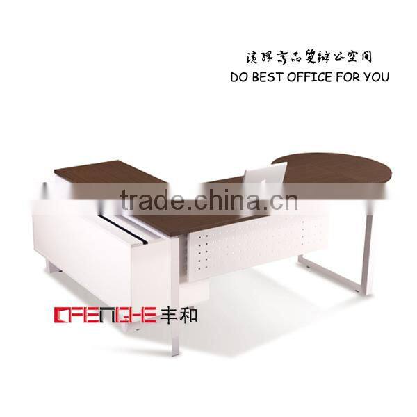 Wood office furniture l shape office table side table design