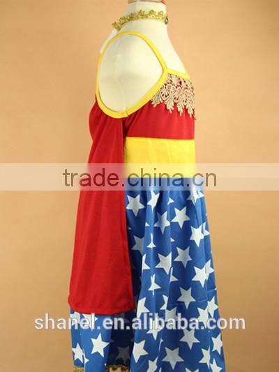 2015 New arrival Wonder Woman cosplay costumes shoulder-straps