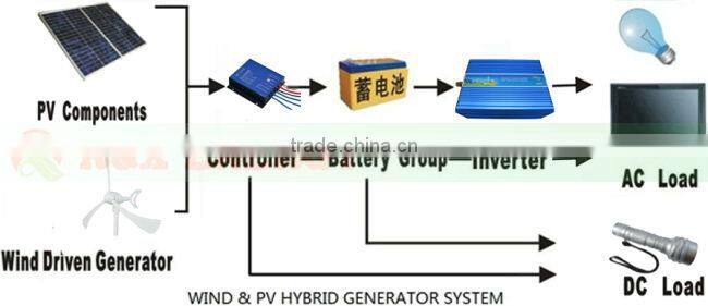 Small wind generator 300W Dolphin. Combine with wind controller and inverter.