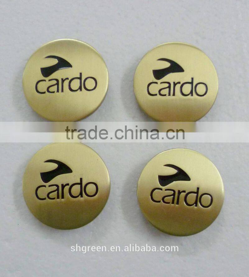 Perfect brand logo metal swing tag with metal chain