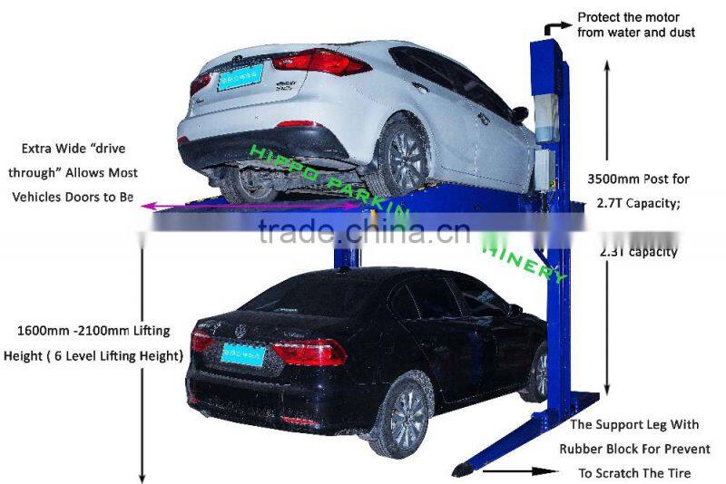 parking lift type two post car parking machine