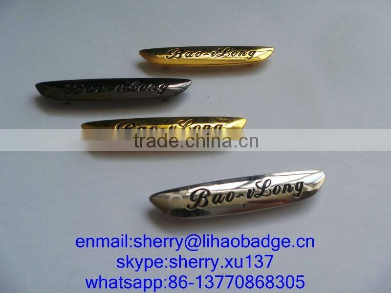 metal car chair logo , gun black plating zinc alloy metal tag for car chairs,metal chair nameplate