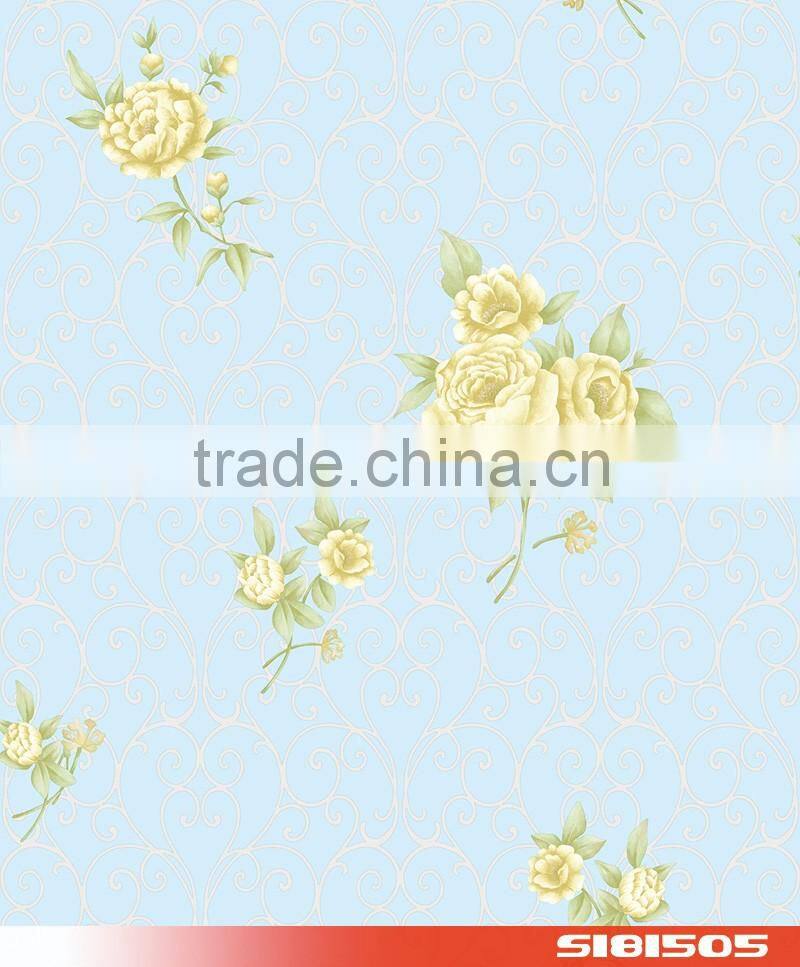 pink flower floral modern pvc wallpaper wallcovering S181507