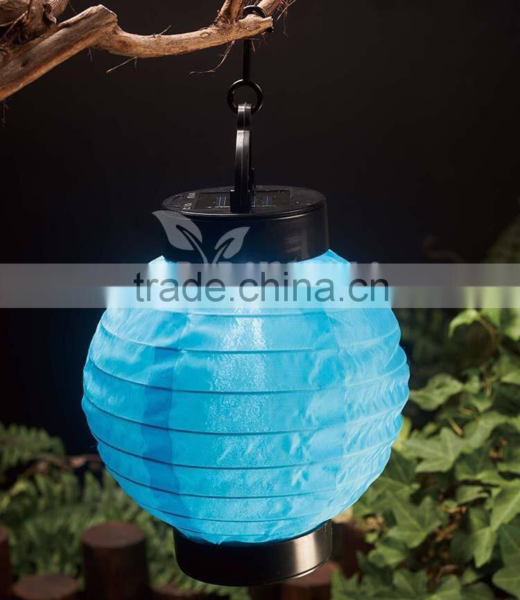 Item NO.80512 dia 15cm solar garden cloth light outdoor holiday lantern led