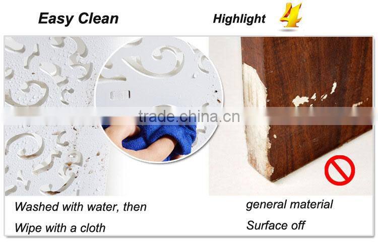 2015 hot sale Decorative Pure White WPC Carved Display Hollow Out Floating Shelf