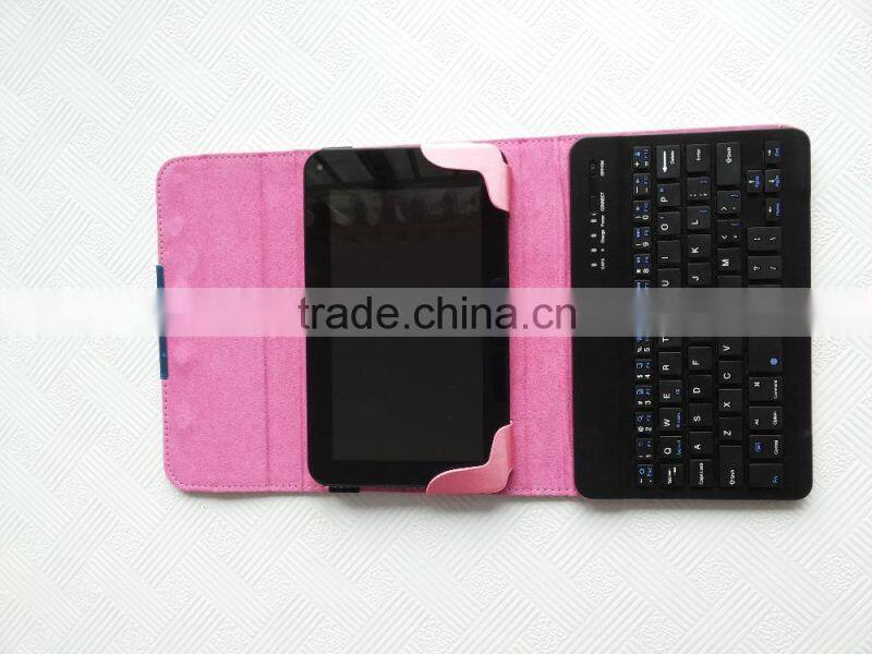7inch PINK MADE in China Direct insertion Bluetooth keyboard cases tablet case