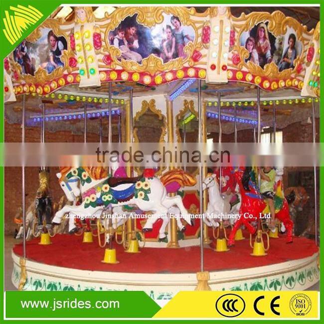 Theme park ride outdoor playground equipment carousel for sale