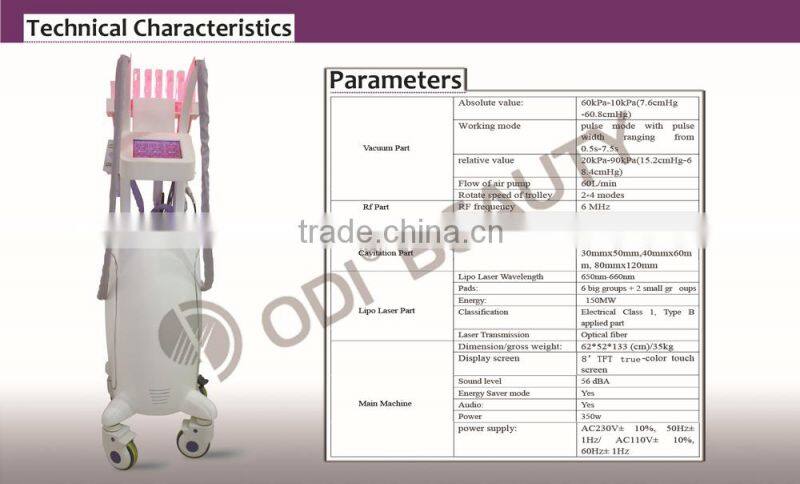 OD-S10 Best 4-IN-1 Lipo Laser Cellulite Deep Heat Therapy Cavitation Rf Vacuum Therapy