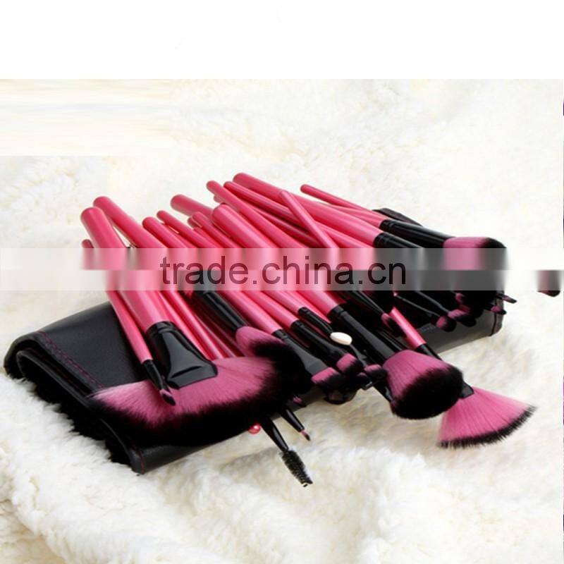 Wholesale 2016 24/32 pcs private label make up brushes soft goat hair colorful cosmetics makeup brushes set !