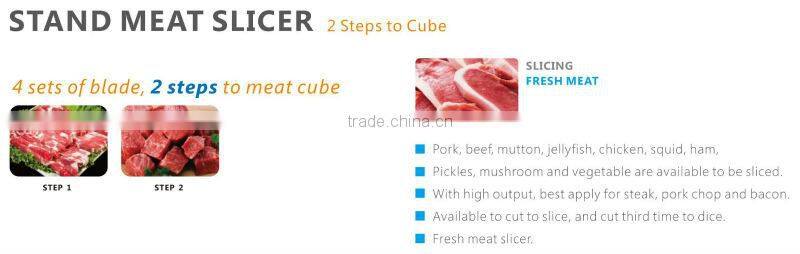 25MM Thickness 800 KG/Hour Fresh Meat Slicer Cutter used for Meat Dicer
