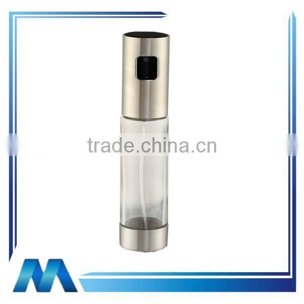 stainless steel & glass olive oil bottle with sprayer