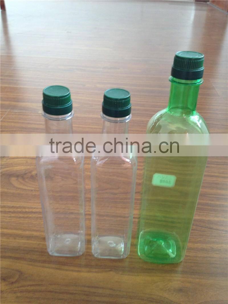 wholesale 200ml 250ml 500ml 1000ml clear square olive oil / cooking oil plastic bottle