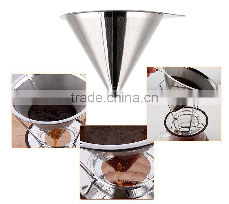 Coffee pour over cone dripper/Stainless Steel Coffee Filter and Maker