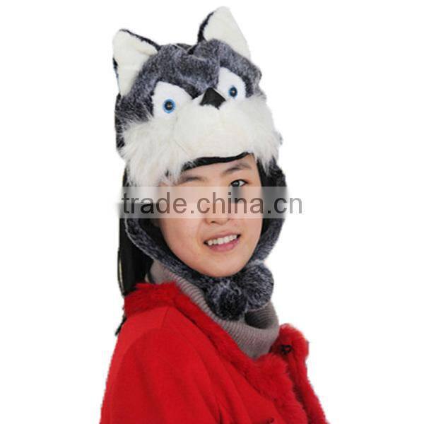 2015 Wolf Animal Faux Fur Animal Hat