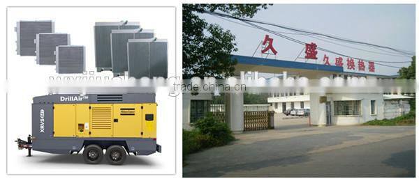 Vacuum brazed air cooled aluminum cooler core in heat exchanger