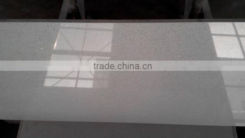 supplier cheaper white mirror fleck quartz stone countertop