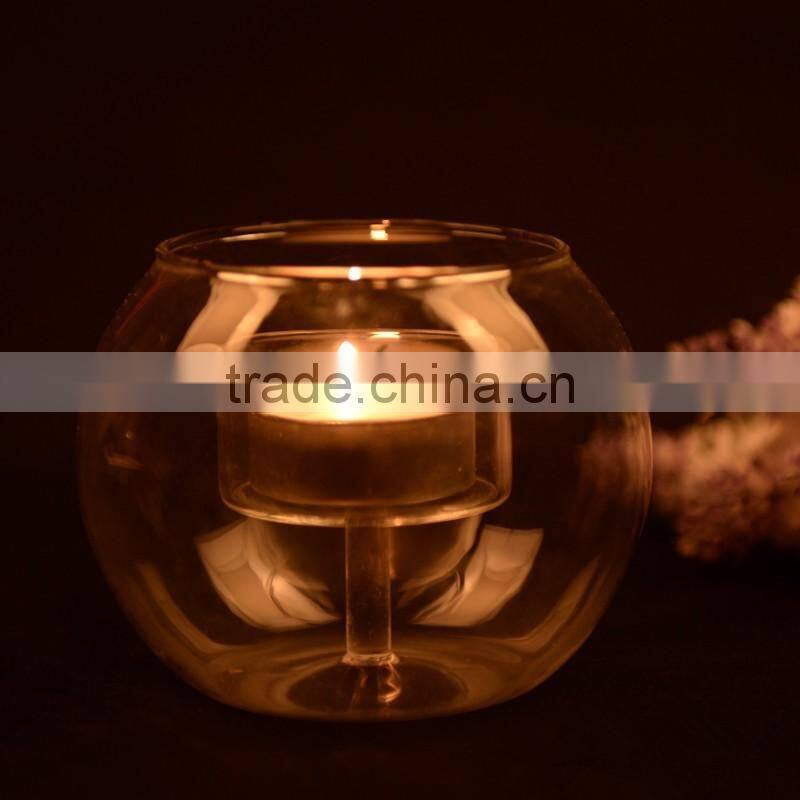 fish tank candle holder,glass candlestick home decoration,elegant noble candlestick
