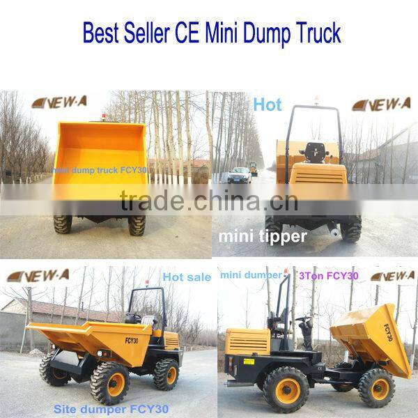 2014 hot sale 3ton 4WD FCY30 hydraulic mini dumper