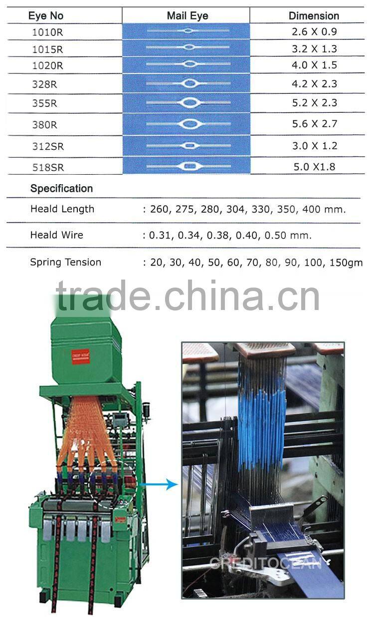 harness wire heald for jacquard needle loom