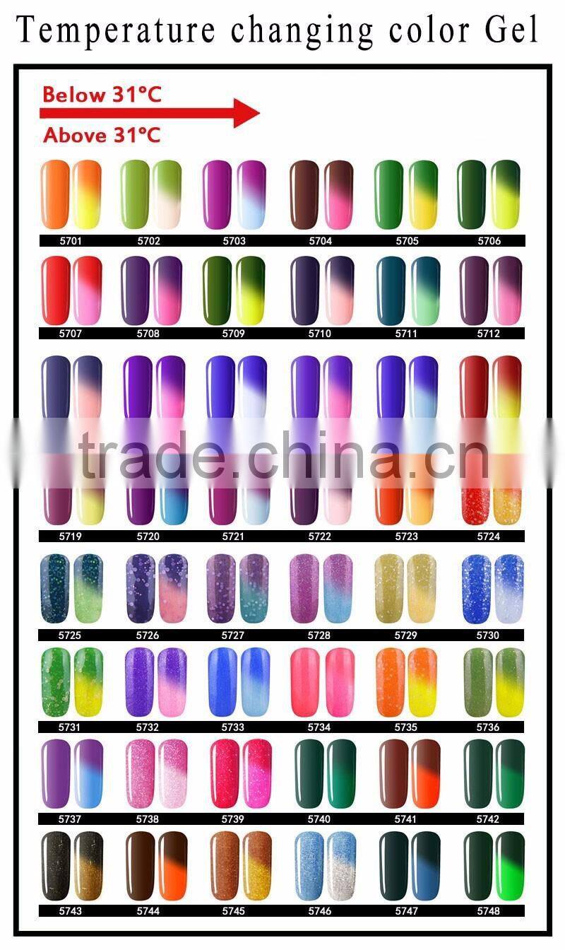 New Arrival Chameleon Temperature Change Color UV Gel Polish Varnishes Soak-off Gel Nail LED Lamp Gel Lak UV Nails Verniz Lacque