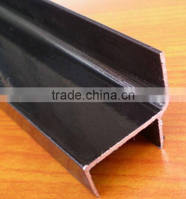 Anodized black extruded u channel aluminium profile for bathroom partition