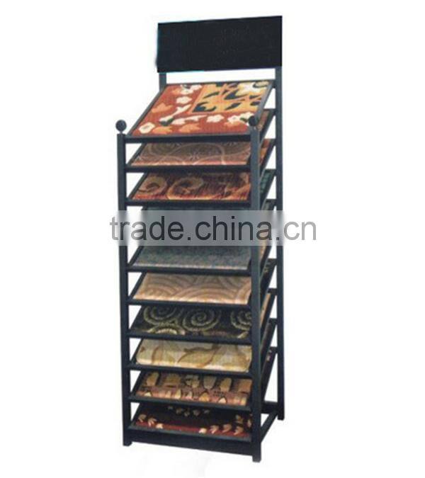 Floor Standing Portable Hanging Rug Display Metal Rack