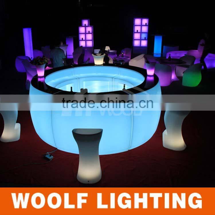 2014 NEW DESIGN LED furniture 16 colors changing wine bar corner table