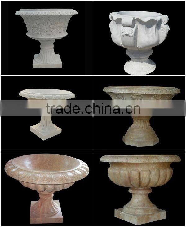 Garden Marble Carved Figure Desing Flowerpot